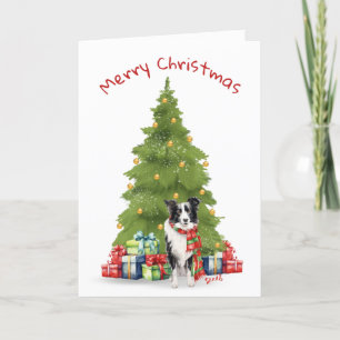 Kerst Border Collie met geschenken Feestdagen Kaart