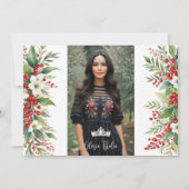 Kerst Border XVs Holly Sweet Floral Spaans Kaart (Voorkant)