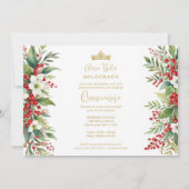 Kerst Border XVs Holly Sweet Floral Spaans Kaart (Achterkant)