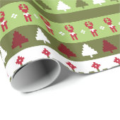 Kerst Borduurwerk Inpakpapier (Rol Hoek)