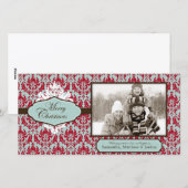 Kerst Borduurwerk Retro Fotokaart Feestdagenkaart (Voorkant / Achterkant)