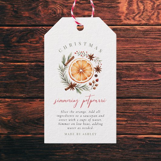 Kerst Borrelende Potpourri Cadeaulabel