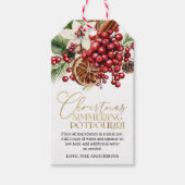 Kerst Borrelende Potpourri Vakantie Cadeaulabel (Voorkant)