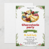 Kerst Borrelplank feest uitnodiging (Voorkant / Achterkant)