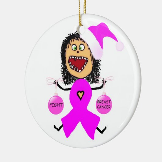 Kerst Borstkanker gevecht Keramisch Ornament (Links)