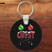 Kerst Borstnoten Matching Koppel Kastanjes 4 Sleutelhanger (Voorkant)