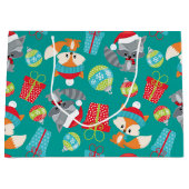 Kerst-bos-dierpatroontas Groot Cadeauzakje (Voorkant)