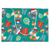 Kerst-bos-dierpatroontas Groot Cadeauzakje (Achterkant)