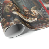 Kerst Bos Elfen met Muis Vriend Tea Party Cadeaupapier (Rol Hoek)