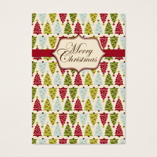 Kerst Bos Gift Label 2 Visitekaartje (Voorkant)