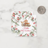 Kerst bosdieren Baby Shower Notitiekaartje (Voorkant / Achterkant in situ)