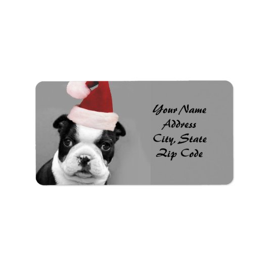 Kerst Boston Terrier adresetiketten Etiket (Voorkant)