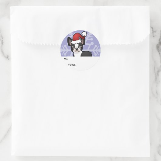 Kerst Boston Terrier cadeau Labels (Tas)