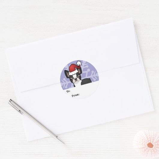 Kerst Boston Terrier cadeau Labels (Envelop)