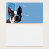 Kerst Boston terrier cadeau labels Visitekaartje (Voorkant /achterkant)