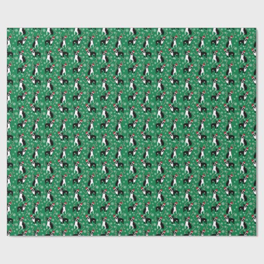 Kerst Boston Terrier Candy Cane Cadeaupapier (Vlak)