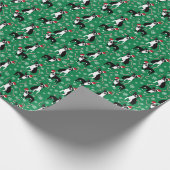 Kerst Boston Terrier Candy Cane Cadeaupapier (Hoek)
