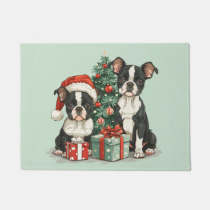 Kerst Boston Terrier Honden Deurmat