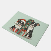 Kerst Boston Terrier Honden Deurmat (Schuin)