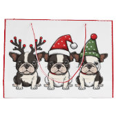 Kerst Boston Terrier Honden Groot Cadeauzakje (Achterkant)
