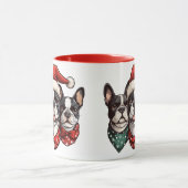 Kerst Boston Terrier Honden Mok (Midden)