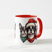 Kerst Boston Terrier Honden Mok (Voorkant rechts)