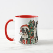 Kerst Boston Terrier Honden Mok (Links)