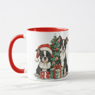Kerst Boston Terrier Honden Mok