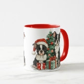 Kerst Boston Terrier Honden Mok (Voorkant rechts)