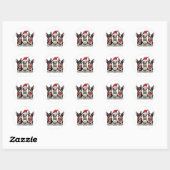 Kerst Boston Terrier Honden Ronde Sticker (Vel)