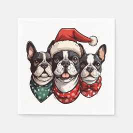Kerst Boston Terrier Honden Servet