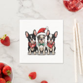 Kerst Boston Terrier Honden Servet (Insitu)
