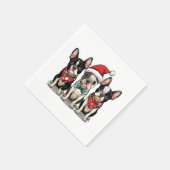 Kerst Boston Terrier Honden Servet (Hoek)