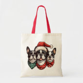 Kerst Boston Terrier Honden Tote Bag (Voorkant)
