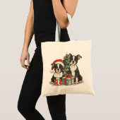 Kerst Boston Terrier Honden Tote Bag (Voorkant (product))