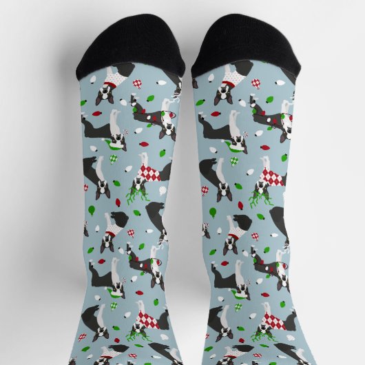 Kerst Boston Terrier Socks Sokken (Top)