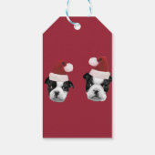 Kerst Boston Terriers Cadeaulabel (Achterkant)