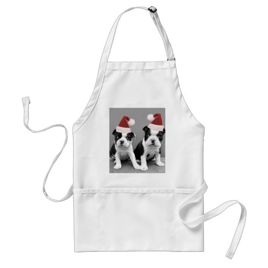 Kerst Boston Terriers Standaard Schort (Voorkant)