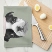 Kerst Boston Terriers Theedoek (Quarter Fold)