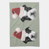 Kerst Boston Terriers Theedoek (Verticaal)