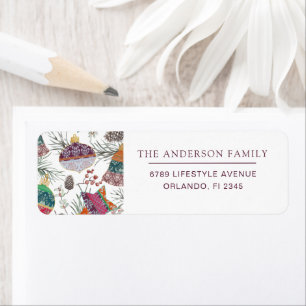 Kerst Botanic Waterverf Familie Etiket