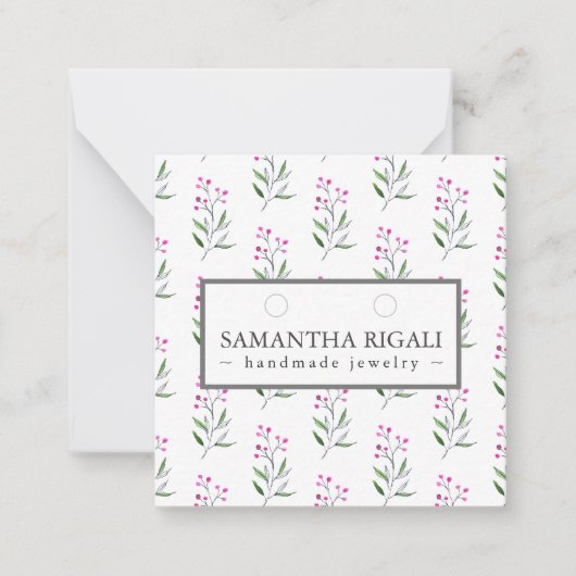 Kerst Botanicals Ketting Oorbellen Display Notitiekaartje (Voorkant)