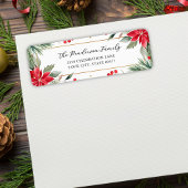 Kerst Botanicals Rode Poinsettia Bloemen Custom Etiket