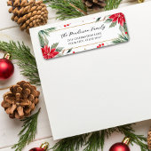 Kerst Botanicals Rode Poinsettia Bloemen Custom Etiket