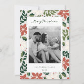 Kerst Botanicals Tweezijdige Familiefoto Feestdagenkaart (Voorkant)