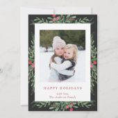 Kerst Botanicals Vakantie Fotokaart Feestdagenkaart (Voorkant)