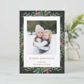 Kerst Botanicals Vakantie Fotokaart Feestdagenkaart (Staand voorkant)