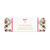 Kerst Botanisch Baby shower Adres Etiket (Voorkant)
