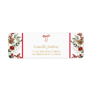 Kerst Botanisch Baby shower Adres Etiket