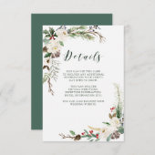 Kerst botanisch | Details bruiloftsgasten Kaart (Voorkant / Achterkant)